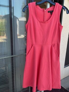 Banana Republic Coral Sleeveless Scoop-Neck Fit & Flare Dress